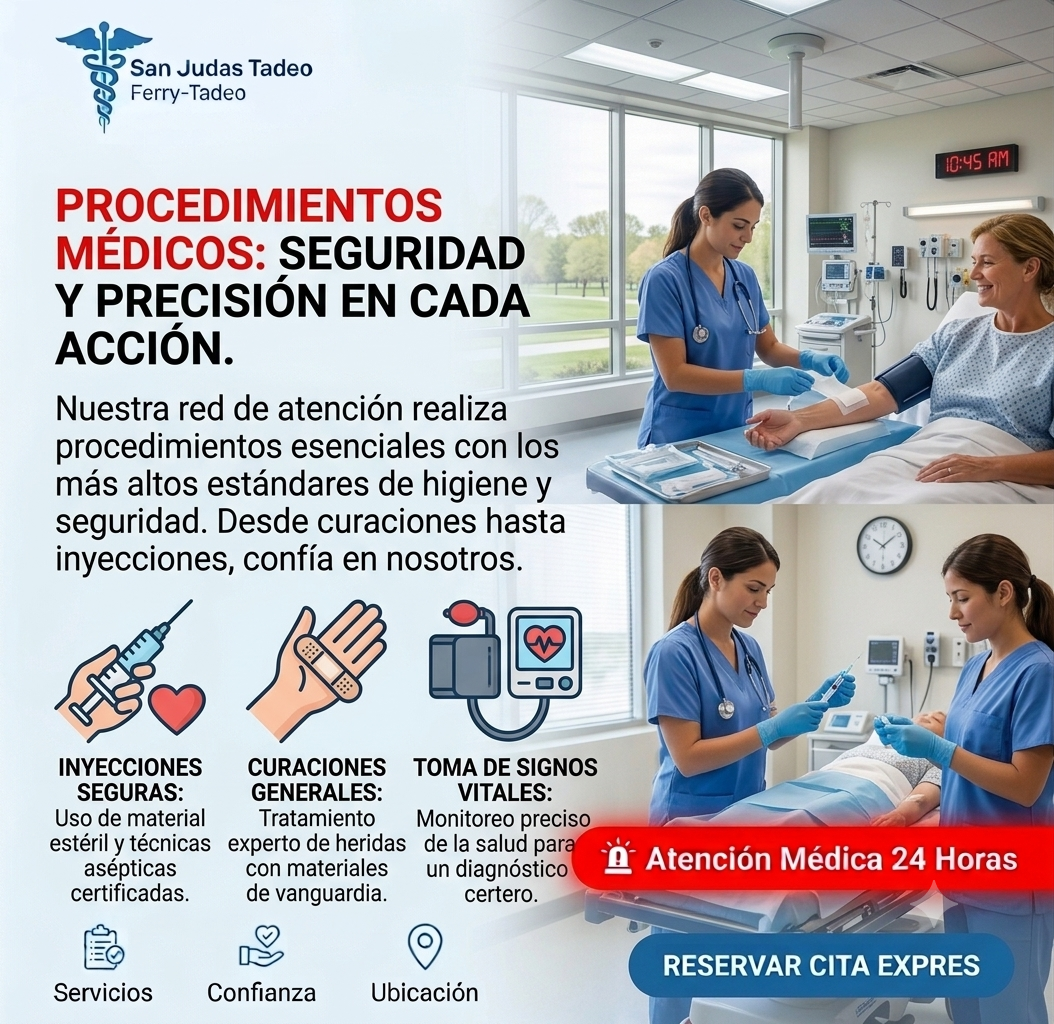 Aplicación de inyecciones y curaciones generales